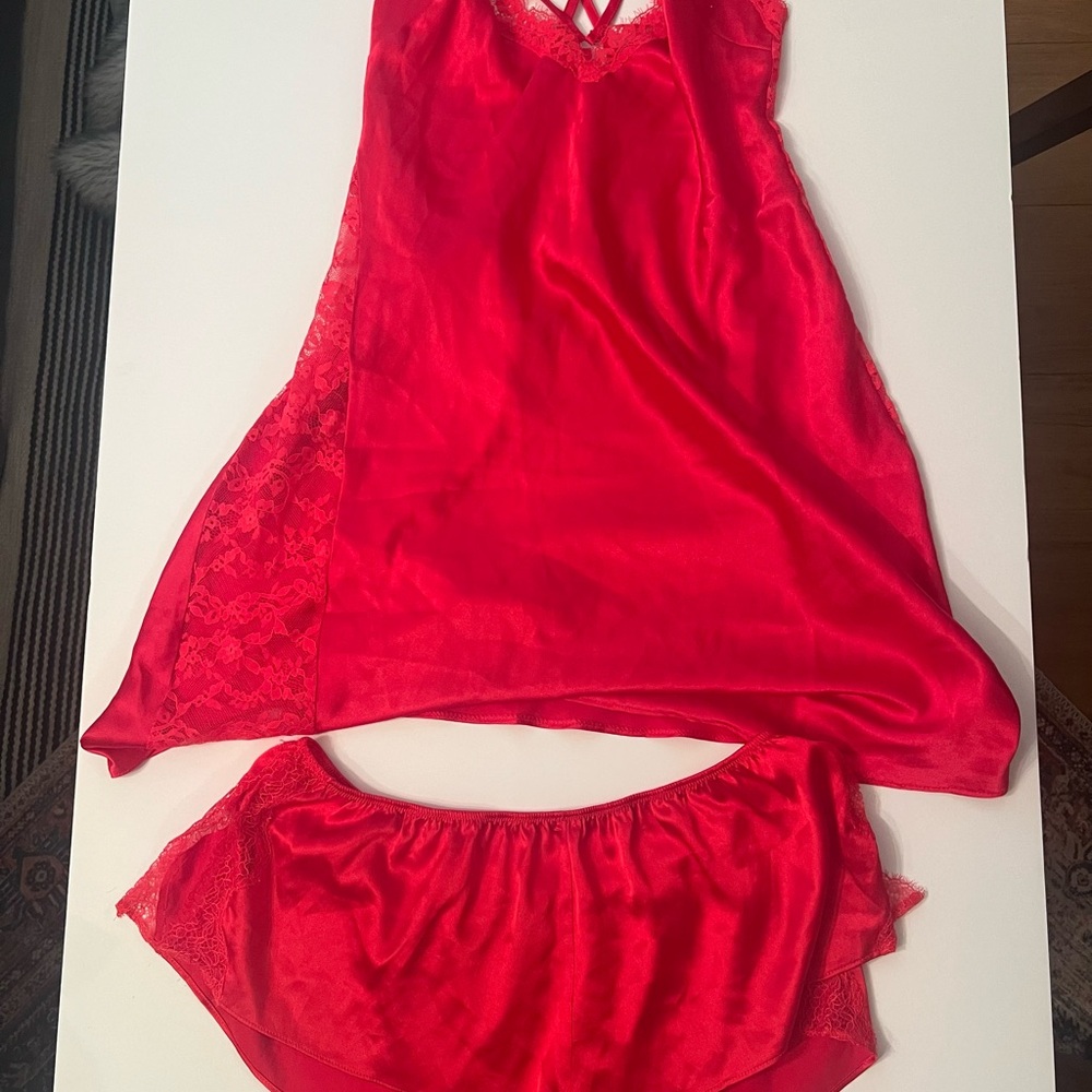 Victoria's Secret Red Lace Lingerie Set